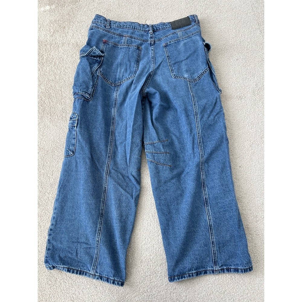 BDG Urban Outfitters Cargo Wide Leg Utility Skate Pants Women's Jean Blue 31 Y2K - Picture 2 of 11